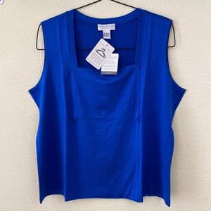Doncaster Silk Blend Sleeveless Top with Square Neckline